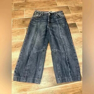 Noend women’s wide leg cropped denim jeans